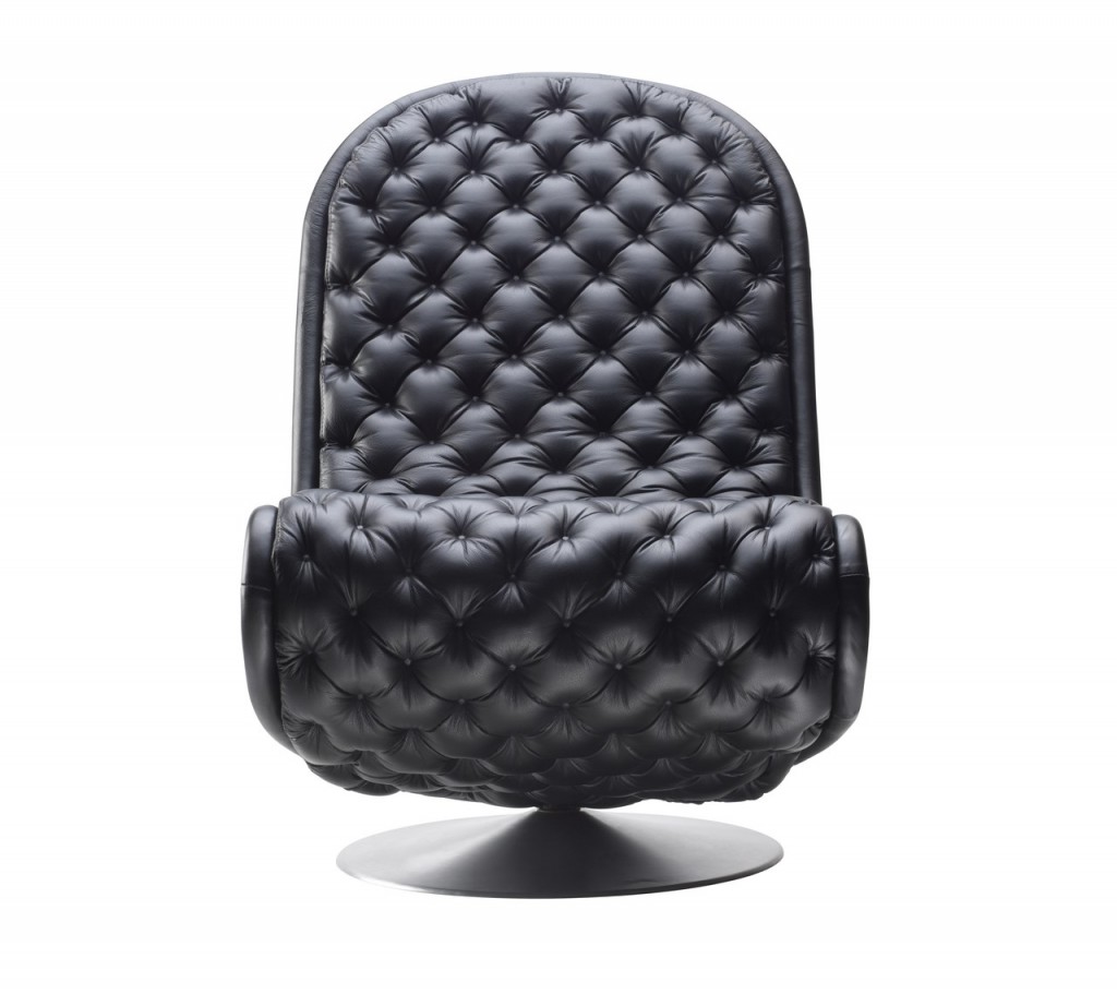 fauteuil-verner-panton-cuir-pleine-fleur-noir