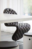 Chaise Deluxe Verpan pied papillon cuir 