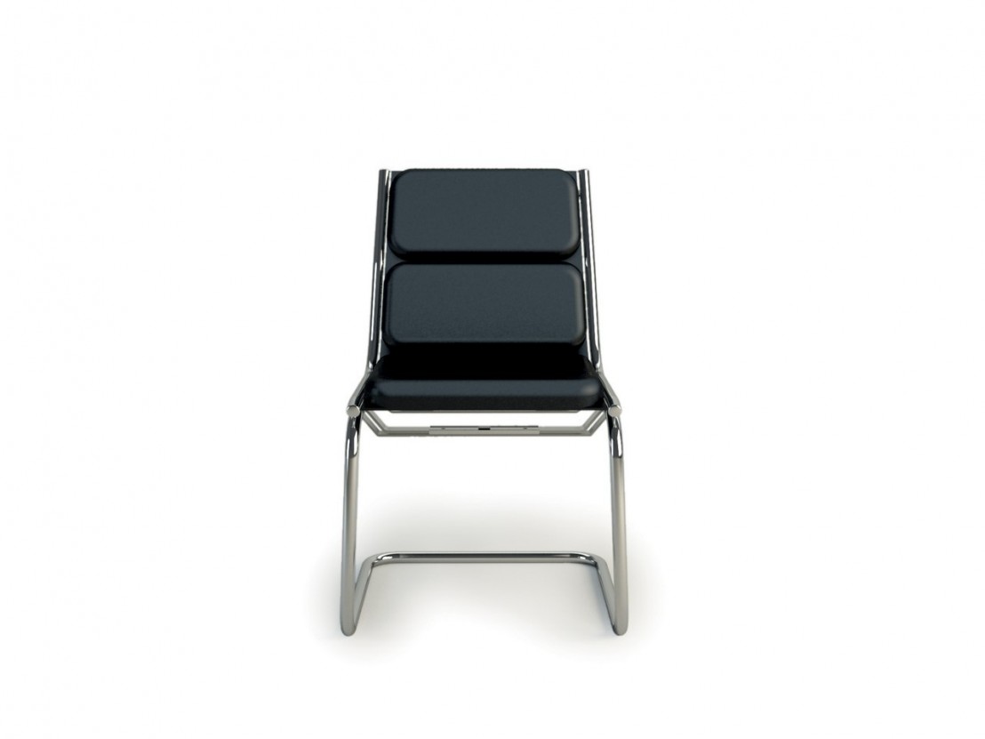 Chaise visiteur confortable, avec coussins en cuir