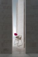 Chaise visiteurs MERAVIGLIA LUXY en tissu pieds luge