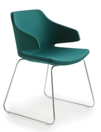 Chaise visiteurs MERAVIGLIA LUXY en tissu pieds luge
