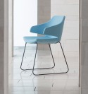 Chaise visiteurs MERAVIGLIA LUXY en tissu pieds luge