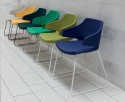 Chaise visiteurs MERAVIGLIA LUXY en tissu pieds luge