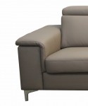Canapé d'angle KAYLE tissu ou cuir avec chaise longue et têtières