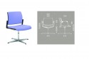 OFFICE 805 chaise de bureau avec accoudoirs pivotante réglable en hauteur
