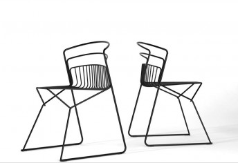 Chaises RIBELLE intérieur métal chromé ou couleur, lot de 2, LUXY