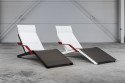 ALVA, chaise longue design contemporain extérieur pour terrasse en aluminium de couleur et tissu