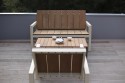 Table basse PORQUEROLLES rectangulaire 90 cm pour jardin en métal acier de couleur et en bois massif