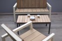 Table basse LAUREDE rectangulaire 90 cm pour jardin en métal acier de couleur et en bois massif