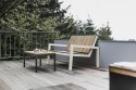 Table basse LAURDEDE rectangulaire 90 cm pour jardin en métal acier de couleur et en bois massif