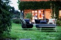 Canapé DEAUVILLE 2 places, extérieur de jardin en métal acier de couleur et tissu outdoor