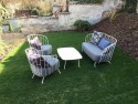 Canapé MAJ 2 places, extérieur de jardin en métal acier de couleur et tissu outdoor