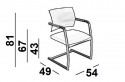 Chaises de réunion avec accoudoirs AIRE.JR par 2 cuir ou tissu
