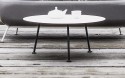 Table basse ronde 70 cm DEAUVILLE extérieur de jardin en métal acier de couleur et plateau en HPL