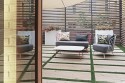 Table basse rectangulaire 100 cm DEAUVILLE extérieur de jardin en métal acier de couleur et plateau en HPL
