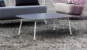 Table basse rectangulaire 100 cm MAJ extérieur de jardin en métal acier de couleur et plateau en HPL