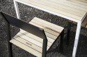Table CORA carrée 86 cm pour salon de jardin en métal aluminium de couleur et en bois massif