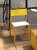 Chaise CORA, extérieur de jardin en métal aluminium de couleur, assise et dossier en tissu outdoor Batyline
