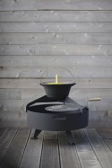 Brasero grill rond 60 cm BACK TO FIRE avec chaudron pour terrasse, en acier inoxydable