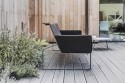 Canapé 3 places MARSEILLE design, extérieur de jardin en métal acier de couleur et tissu outdoor