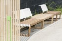 Fauteuil extérieur de jardin BARKA design en bois massif, acier et tissu outdoor