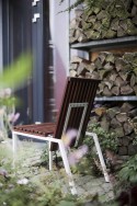 Chaise extérieure de terrasse AIX en métal acier de couleur et bois massif