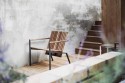 Fauteuil lounge extérieur de terrasse AXIS en métal acier de couleur et bois massif