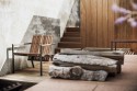 Fauteuil lounge extérieur de terrasse AIX en métal acier de couleur et bois massif
