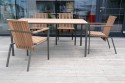 Table rectangle 95x166 cm extérieure de terrasse BISTROT en bois massif et acier de couleur