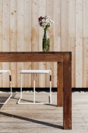 Grande table de jardin rectangulaire SENA 220 cm en bois massif d’Ipé