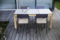 Table de jardin rectangulaire FONTAINEBLEAU 178 cm en bois massif et plateau HPL de couleur