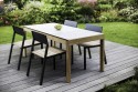 Table de jardin rectangulaire FONTAINEBLEAU 178 cm en bois massif et plateau HPL de couleur