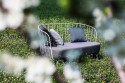 Canapé MAJ 2 places, extérieur de jardin en métal acier de couleur et tissu outdoor