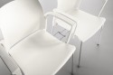 Chaise 4 pieds empilable de réunion JAKE 105 coque de couleur avec accoudoirs, lot de 2