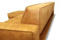 Canapé angle 3,5 places SQUARE.T avec chaise longue cuir ou tissu & tablette