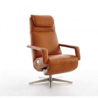 Fauteuil RUN pivotant relaxation électrique filaire cuir 
