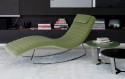 Chaise longue relax design en cuir ou nubuck de daim ou tissu DOLCE&ME