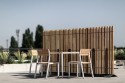 Salon de jardin CANNES, table carrée et 4 chaises, aluminium de couleur et bois massif