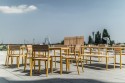 Salon de jardin CORA, table carrée et 4 chaises, aluminium de couleur et bois massif