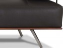 Canapé cuir d'angle BRILLANT*STAR base bois version chaise longue 4 places