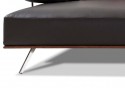 Canapé cuir d'angle BRILLANT*STAR base bois version chaise longue 4 places