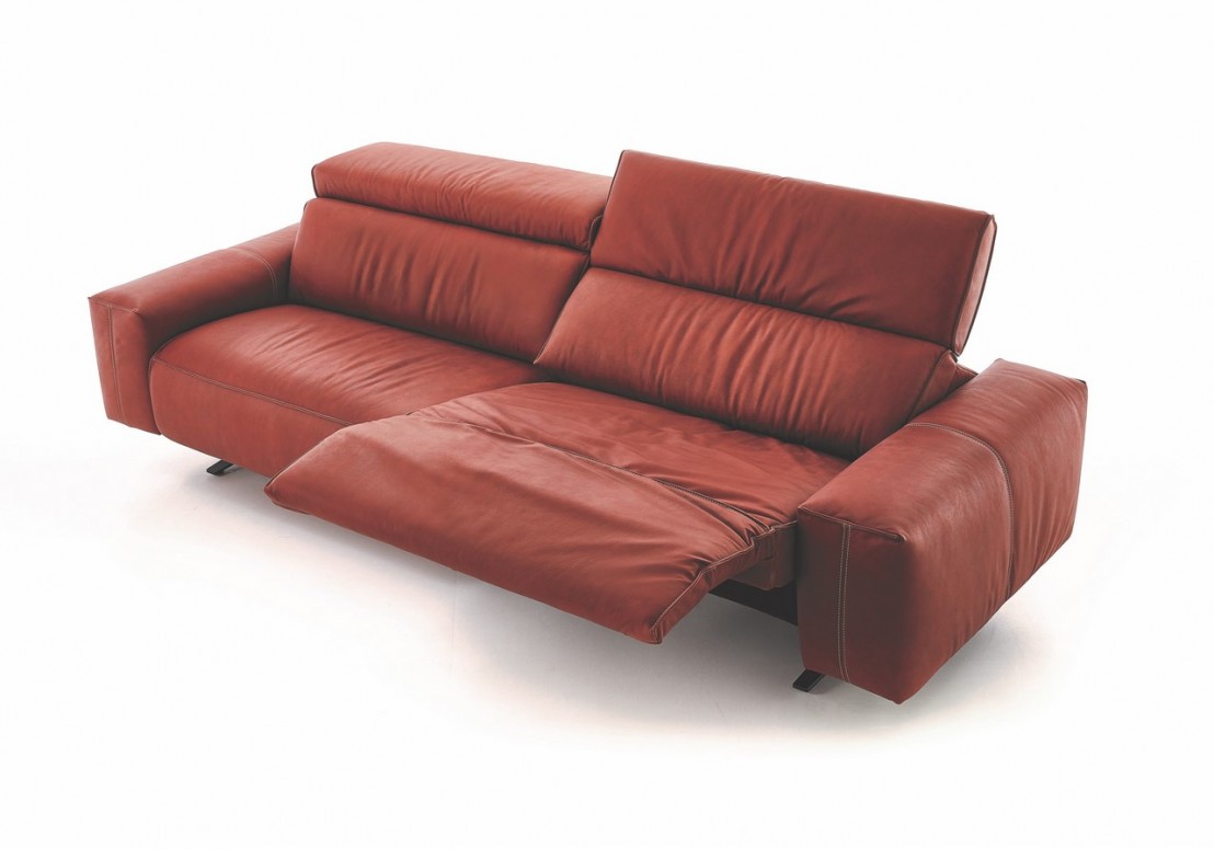 Canapé relax cubique cuir design 3 places EXOVILLE.TM.RELAX