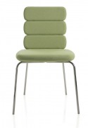 Chaises 3 éléments CLUSTER LUXY 4 pieds cuir pleine fleur ou tissu