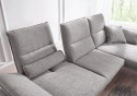 Canapé d'angle ALWIN.C 3,5 places chaise longue, assises réglables, appuies-tête multi-positions tissu ou cuir