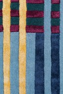 Tapis design contemporain bleu MAILLET laine de viscose LONDONART