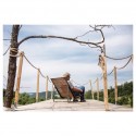 Fauteuil lounge transat SAINT-MALO, extérieur de jardin en métal acier de couleur et en bois massif