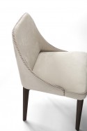 AJAY chaise frêne & cuir ou tissu tapissée couture point cavalier