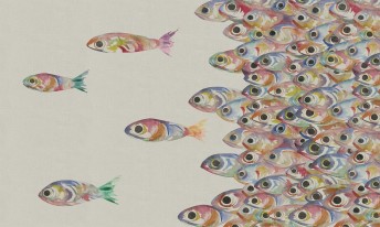 Papier peint poissons FLUTTER LONDONART