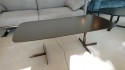 Table basse rectangulaire en acier et bois ou marbre couleur au choix BABY.T