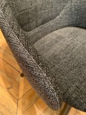 Fauteuil lounge ALBA, en hêtre black grain tissu bicolore Walker